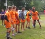 equipe Poignée de main d'une équipe de rugby