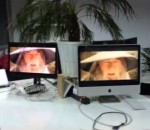 ecran ordinateur Gandalf envahit des bureaux vides