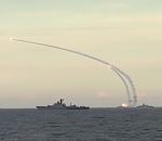 bateau navire 18 missiles russes et des bombes « Pour Paris » envoyés sur Daesh