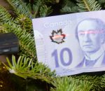 billet banque Laser à travers la feuille d'érable du billet canadien