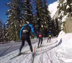 pov camera Descente de ski avec l'équipe de France de biathlon