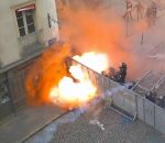 explosion Un cocktail Molotov explose sur les CRS (Rennes)