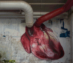 animation Le graffiti d'un coeur qui bat