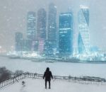 immeuble ville Un hiver à Moscou