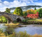 paysage pont Un salon de thé vieux de 500 ans au Pays de Galles