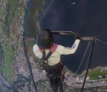 parachute chute pov Accident pendant un show de deltaplane acrobatique (POV)