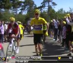 pied moto Chris Froome à pied dans le Ventoux pendant le Tour de France