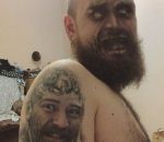 visage homme FaceSwap avec un tatouage