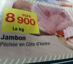 cochon Du jambon pêché en Côte d'Ivoire