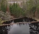 lac La rupture d'un barrage de castors