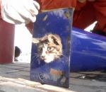 sauvetage coince chat Un chat coincé dans un poteau