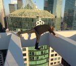 vertige cricket Oleg Cricket au sommet d'un immeuble à Toronto
