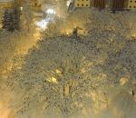 neige Des centaines de corneilles sur les arbres enneigés