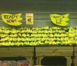 date rayon Trier les bananes sur l'étalage par date de consommation