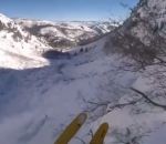 ski hors-piste skieur Un skieur se fait surprendre par une falaise 