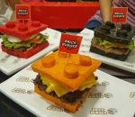 hamburger fast-food brique Brick Burger, un fast-food avec des hamburgers en forme de brique de LEGO