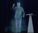 hologramme politique Mélenchon en meeting à Paris avec un hologramme