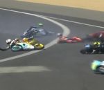 chute glissade course GP France de Moto3 : Chute collective à cause d'une plaque d'huile