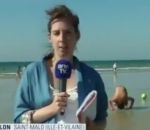 direct videobomb Des baigneurs à Saint-Malo font des roulades sur BFMTV