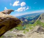 camera pov Vol d'un aigle au-dessus des Alpes (POV)