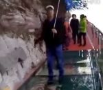 reaction peur Blague sur un pont en verre à 1 180 mètres d'altitude