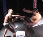 mma kick Mise en orbite d'une dent pendant un combat de MMA