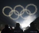 olympique anneau 1200 drones forment les anneaux olympiques (PyeongChang 2018)