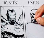 seconde dessin Dessiner Iron Man en 10mn, 1mn et 10s