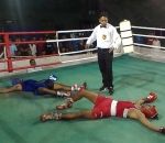 boxe boxeur  Double KO pendant un match de boxe (Inde)