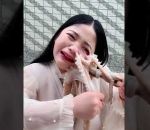 poulpe Une femme attaquée par un poulpe qu'elle essaie de manger