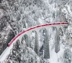 pont train neige Le Train Rouge