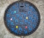 art street Plaque d'égout Pacman