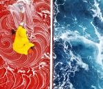 rouge Pont d'un bateau vs Mer