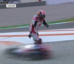 jambe Johann Zarco fauché par une moto (GP de Valence)