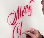calligraphie ecriture Merry Christmas en calligraphie