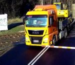 collision niveau remorque Un camion freine trop tard à un passage à niveau (Pologne)