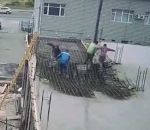 chantier ouvrier Effondrement d'une dalle de béton en étage