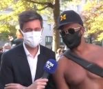 journaliste direct Maxime Switek interrompu par un Américain ivre (BFMTV)