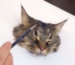 realiste peinture Tête de chat hyperréaliste en 3D