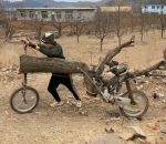 bois arbre Moto tricycle en bois