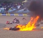 moto course chute Chute collective pendant le GP Moto2 du Portugal