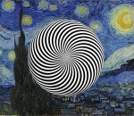 nuit gogh Illusion d'optique avec le tableau « La Nuit étoilée »