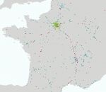 animation Une journée du trafic SNCF en France