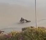 otarie Une otarie attaque une femme sur une plage