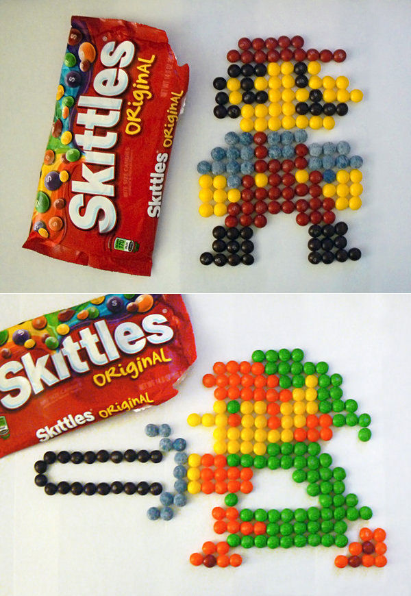 Mario et Link en Skittles