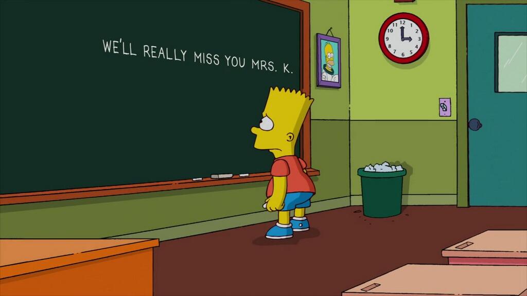 Bart Simpson rend hommage à Mrs K