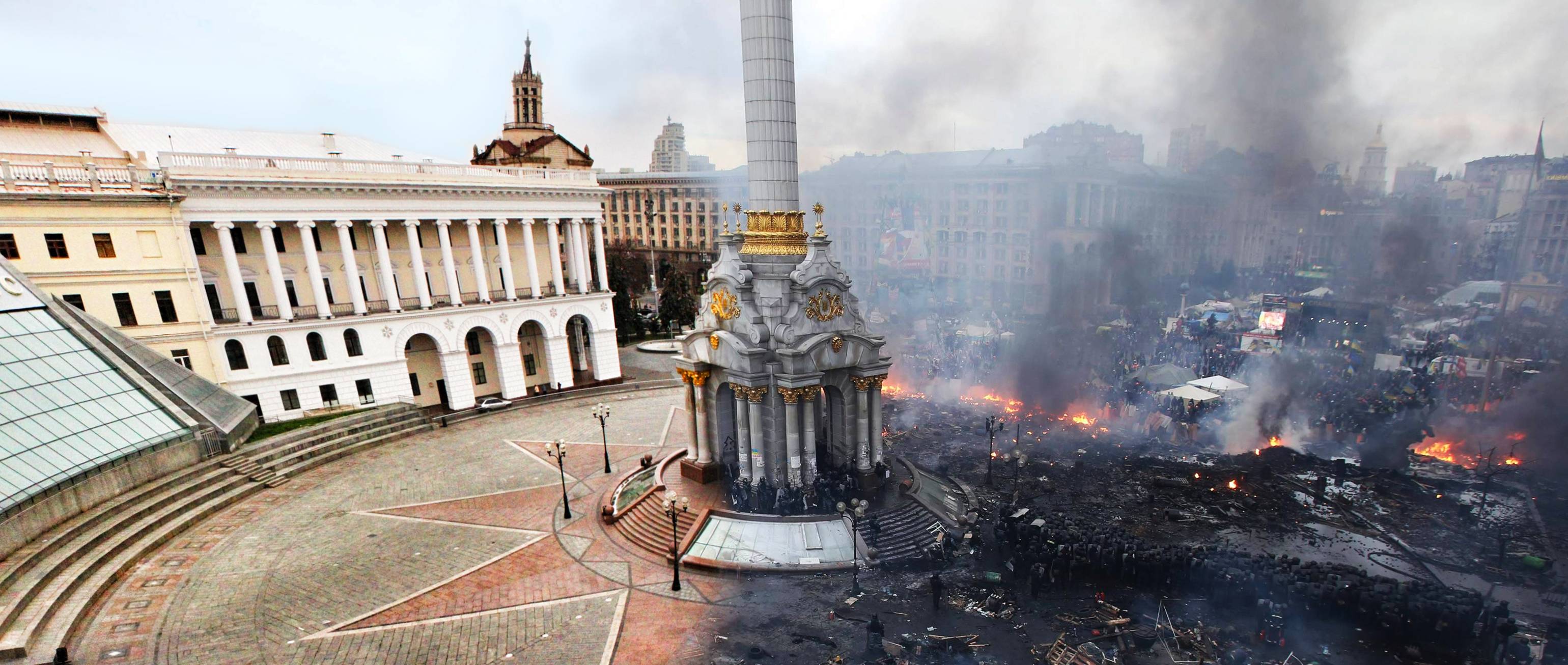 Place de l'Indépendance à Kiev (Avant / Après)