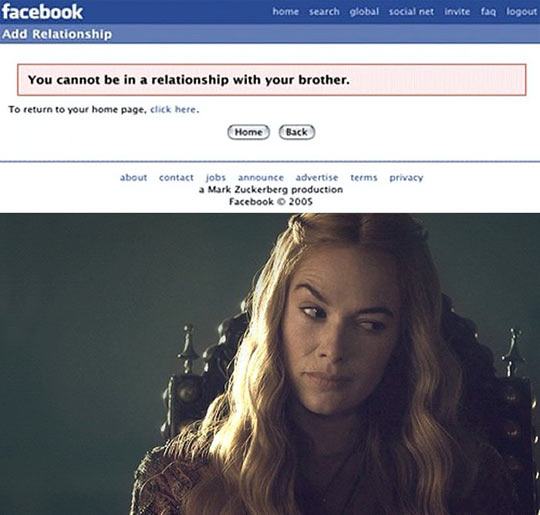 Cersei Lannister sur Facebook