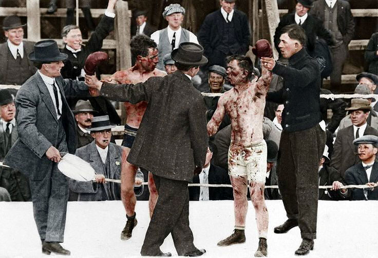 Combat de boxe en 1913