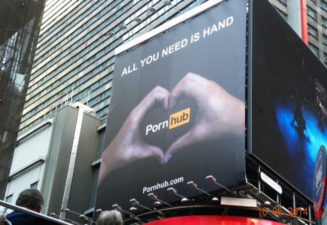 Une pub Pornhub restée peu de temps sur Time Square.